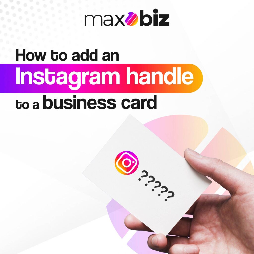How to add an Instagram handle to business card