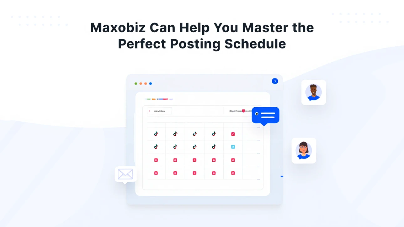 Maxobiz dashboard helping users plan TikTok content calendar and master the best time to post on TikTok for higher visibility.