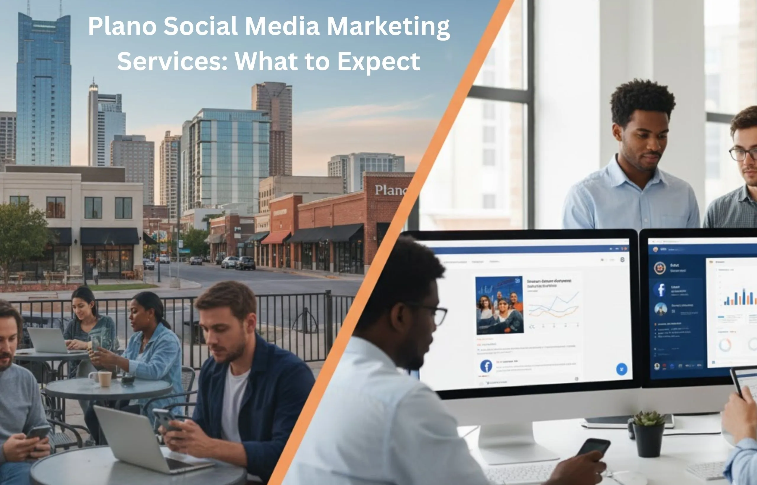 Plano social media marketing services team creating digital marketing strategies for local businesses.